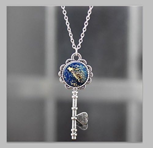 Space Key Necklace,Shooting Star Key Necklace, Star Key Pendant,Best Friend Gift, Romantic Gifts, Girlfriend Gift, Winter Necklace