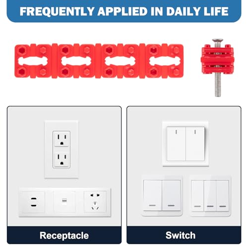 Image of Outlet Spacers，48 PCS Outlet Spacers for Electrical Box, Switch and Receptacle Extender Plastic Spacer for Loose Plug Fix, Wall Plate Shims for Box Extender