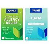 Bundle of Hyland's Indoor and Outdoor, Non Drowsy Seasonal Allergy Relief Pills 60 CT and Calm Tablets, Natural Relief of Anxiousness, Nervousness, Stress, and Irritability 50 CT