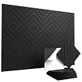 Vieshful 20 Pack Self-Adhesive Acoustic Panels, Soundproof Wall Panels 12"x12"x0.4", High-Density Sound Absorbing, Noise Dampening Panels for Home Office, Studio & Bedroom Decor Black