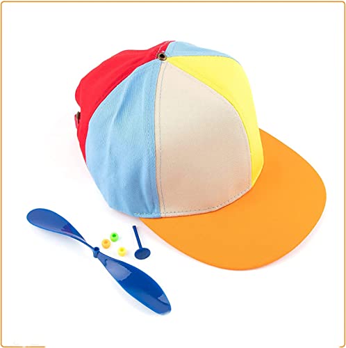 ELECDON Helicopter Hat Detachable Dragonfly Hat Sports Cotton Baseball Hat Outdoor Propeller Beanie Hat Rainbow Top Hat Brightly Rainbow Color for Adult