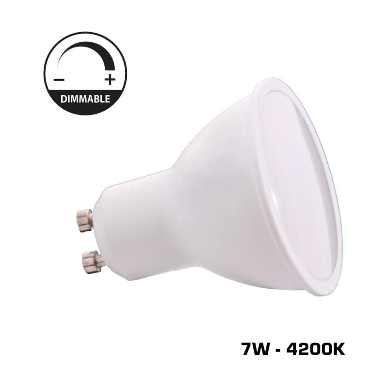 JANDEI - Lampadina LED GU10 da 7 W, luce bianca neutra 4200 K - Confezione da 10-650 lumen, dimmerabile (equivalente a una lampada alogena da 27 W) - Per uso interno - Durata fino a 15 anni