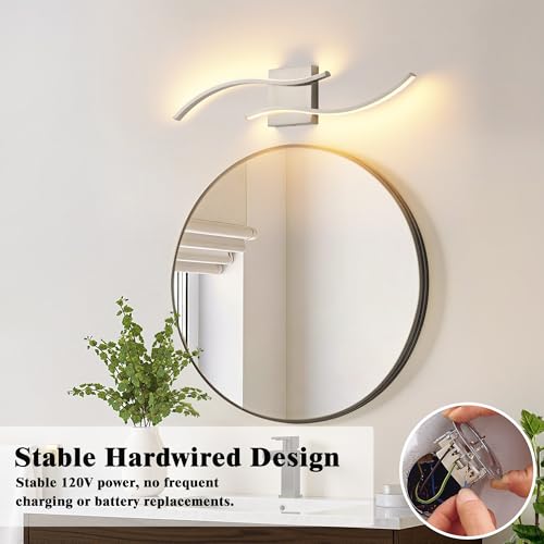 Image of KARTOOSH Hardwired LED Vanity Lights for Bathroom | 1 Pack 23.6 Inch, 3CCT Dimmable, Waterproof, Rustproof, Bathroom Light Fixtures Over Mirror