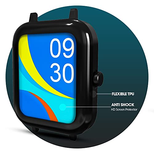 Image of Sounce Protective Case Cover Compatible Zebronics DRIP Protective Case PET HD Clear Ultra-Thin Cover with Unbreakable Screen Guard - (Black)