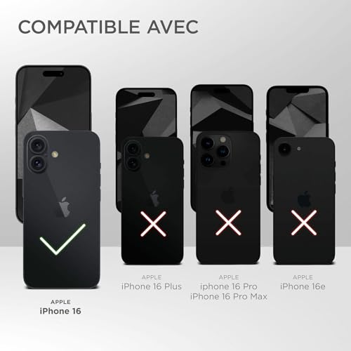 Coque iPhone 16 fine résolvant les rayures d'objectif avec bords surélevés