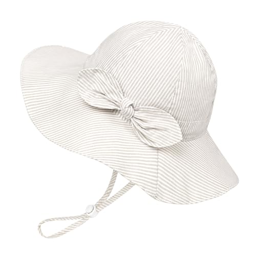Image of Baby Girl Sun Hat Summer Foldable Beach Hats with UPF50+ Sun Protection Wide Brim Toddler Bucket Hat Cap