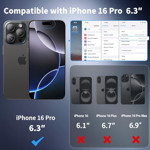 Image of iPhone 16 pro Magsafe Hard Back Case | Matte Design & 360 Protection | Military-Grade Apple iPhone 16 pro Cover | Strong Magnet Back - Purple