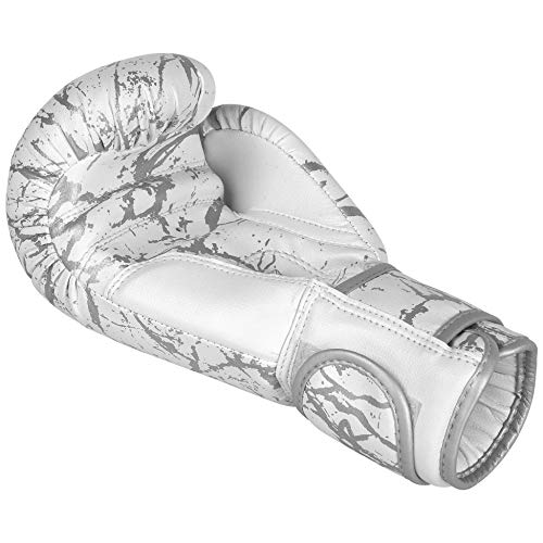 Boxing Training Sparring Kickboxing Punching Heavy Bag Muay Thai Mitts Mma Gloves For Youth, Men & Women (White/Metallic Silver, 16 Oz) #TOP6