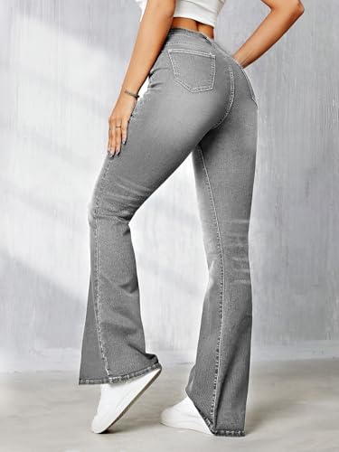 Image of Ben Martin Women's High Waist Jeans || Flared Bell Bottom Bootcut Pants || Wide Leg Stretch Denim - Perfect for Travel, Party & Everyday Use - Sizes 26-40 (2)