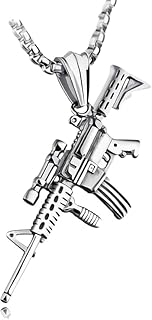 قلادة بندقية m4 من ستانلس ستيل للرجال، سحر بندقية من الفولاذ المقاوم للصدأ على طراز الهيب هوب، إكسسوارات مجوهرات الهيب هوب تناسب جميع الاشخاص من فيروز جوليري .