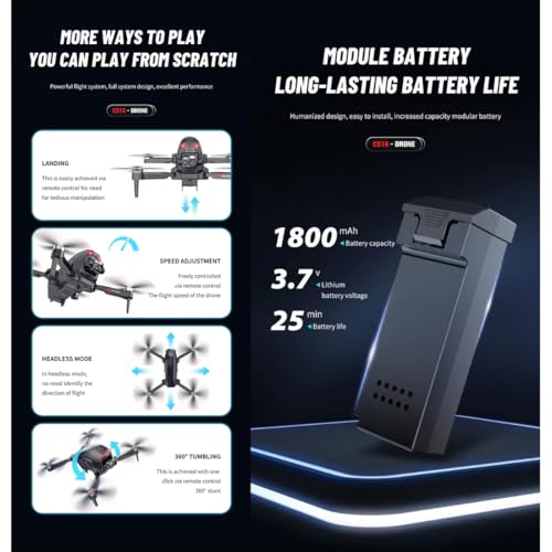 Image of Drone with 4k Camera Foldable 1080P HD Drone with FPV Live Video, Smart Gestures Selfie, Altitude Hold, One Key Take Off /Landing, 3D Flips for Kids and Adults.
