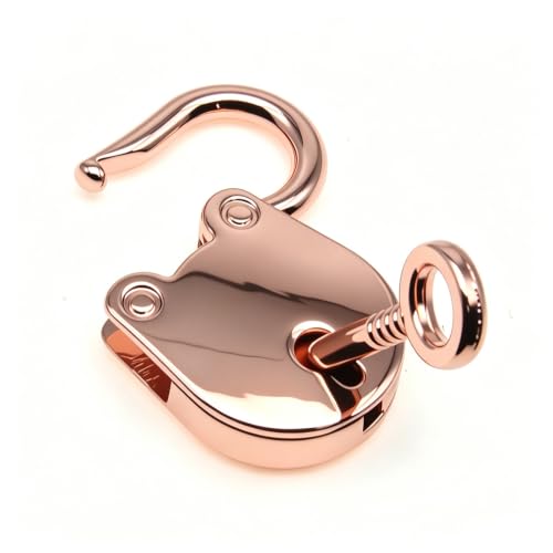 Image of 2PCS Vintage Mini Bear Padlock Key Lock Antique Style Small Key Lock (Rose Gold)