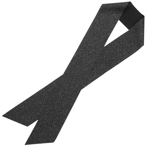 Fajas para desfiles y decoración de eventos en tejido negro con brillantina pack de 6