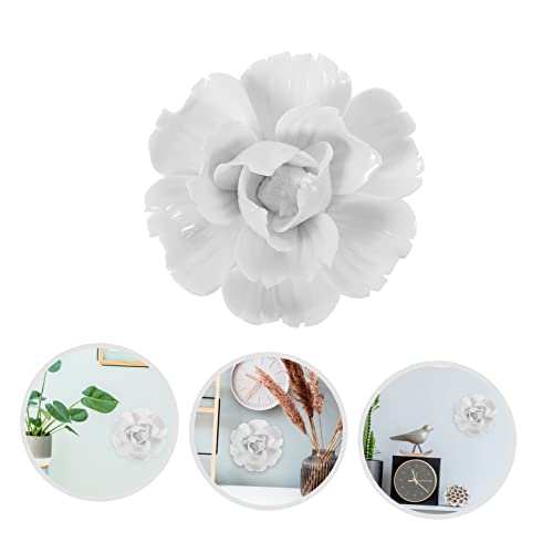 Goohochy F3QU17AL9LMVNF0272PE 3Pcs Flower Wall Hanging Peony Ceramic Wall Flower Decor 3D Wall Art Sculpture Ceramic Wall Sculpture Wall Decorations thumb #1