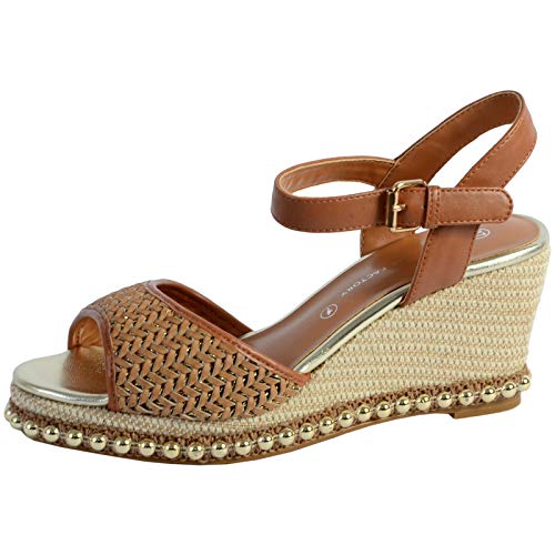 Sandale compensée The Divine Factory nu-pieds d'été à talon haut stable