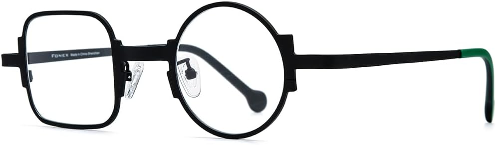 FONEX Colorful Titanium Glasses Frame Men Left Round Right Square Optical Eyeglasses Women F85747 - Image 5