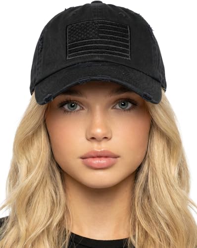 Image of Funky Junque Womens Baseball Cap Distressed Vintage Unconstructed Embroidered Dad Hat