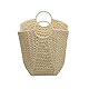 Household Essentials Cream Paper Rope Handles, Natural Woven Storage Basket