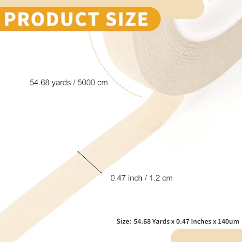 Image of 1 Pc Painters Tape Masking Master Tape Easy Removal White 5000x1.2x0.01cm / 54.68 Yards x 0.47 Inches x 140um