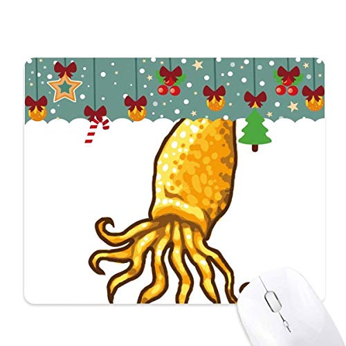 Tapis de souris poulpe marine jaune en caoutchouc pour bureau télétravail
