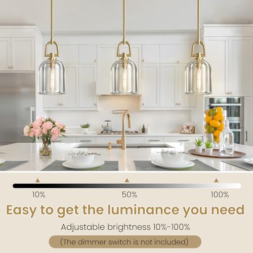Image of Crystal Pendant Light Kitchen Island,Brass Hanging Pendants Lights