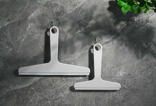 Image of New Talent 2 PCS Shower Squeegee White, for Shower Glass, Shower Doors, Bathroom, Window and Car Glass(1 Large and 1 Small)