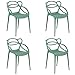 Totò Piccinni Sedia INFINITY EYE in Polipropilene Moderna Design Impilabile (Verde Salvia, 4)