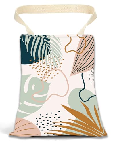 Image of Car Garbage Can, Hanging Car Trash Can for Back Seat Organizer, Boho Leaf