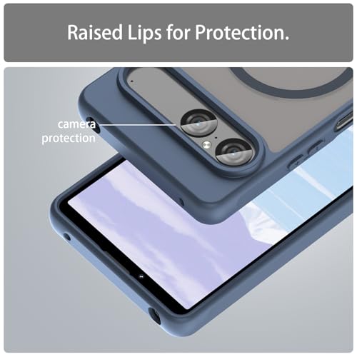 Image of Compatible with Sony Xperia 10 VII Case Cover,Compatible with MagSafe,Anti-Fall,Compatible with Sony Xperia 10 VII 5G XQ-FE54 XQ-FE72 Cell Protective Phone Case Blue