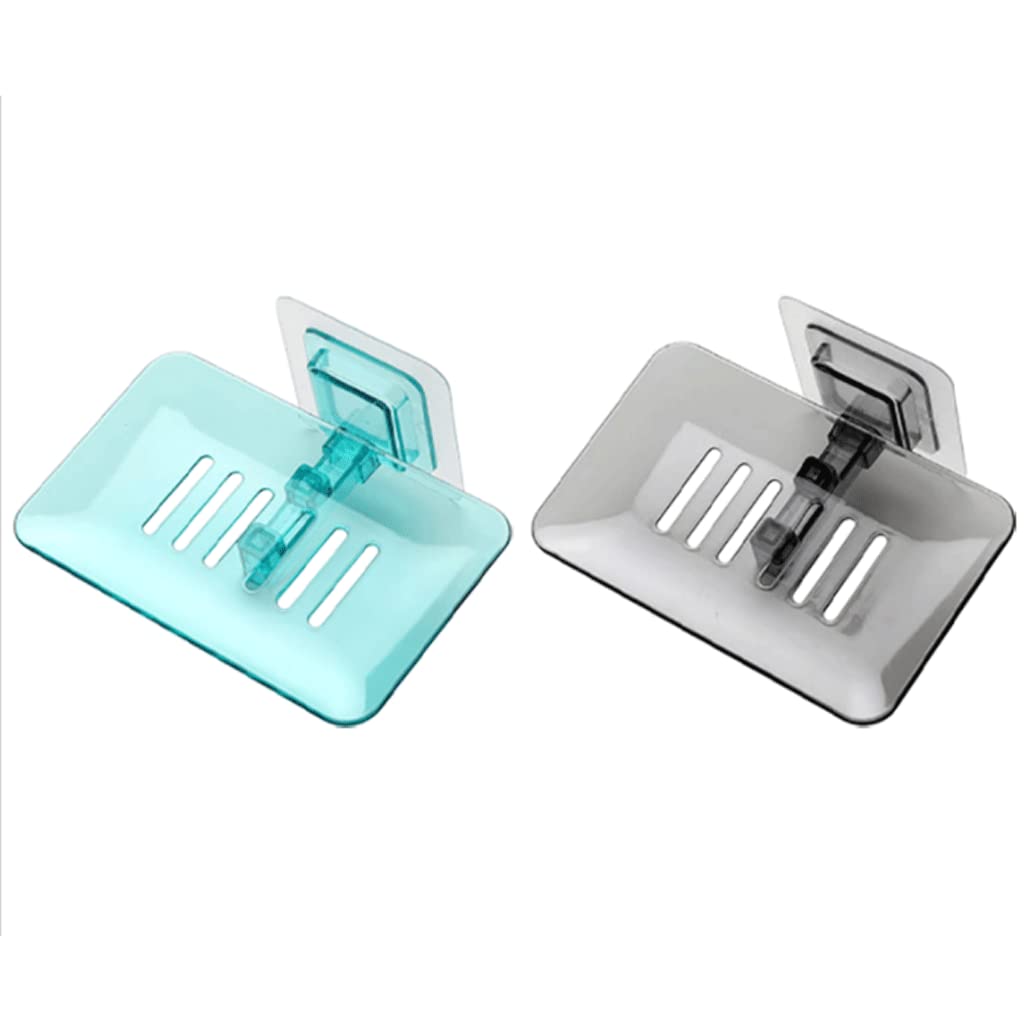 Soporte para jabón, Jabonera, jabonera, de Pared con Drenaje automático, plástico Transparente diseño Barra Hueca(Type M)