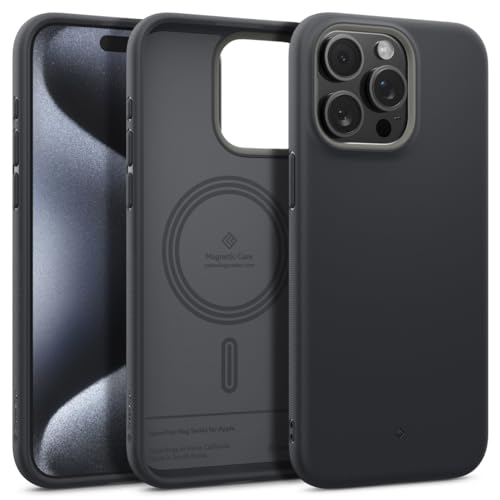 CASEOLOGY by Spigen Nano Pop Mag Back Cover Case Compatible with iPhone 15 Pro Case (TPU and Polycarbonate | Black Sesame)