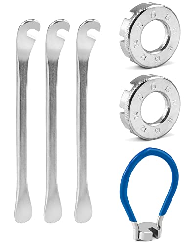 QWORK® 6 Pcs Llave radios Bicicleta, Ajustador de Radios Bicicleta, Juego de reparación de neumáticos de Bicicleta