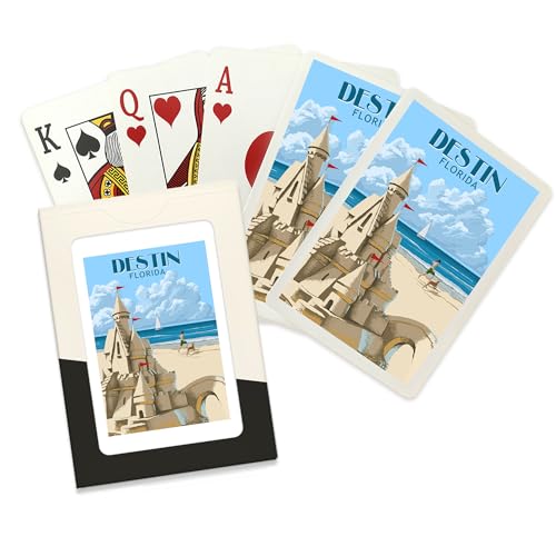 Lantern Press Naipes de Poker Destin Florida Sandcastle 52 Cartas