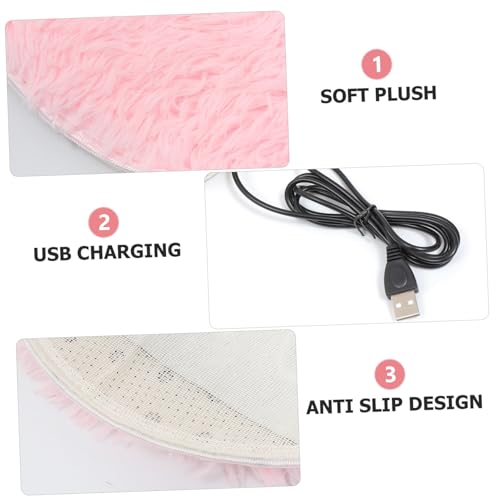 Manta térmica USB para mascotas balacoo 40x40 cm rosa miniatura 3
