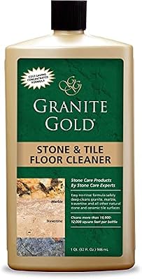 Granite Gold Stone And Tile Floor Cleaner - No-Rinse Deep Cleaning Granite, Marble, Travertine, Ceramic Solution - 32 Ounces (Packaging may vary)