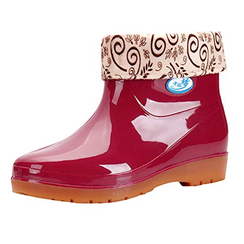 Women's Flats Non-slip Round Toe Athletic Shoes Waterproof Galoshes Rain Boots