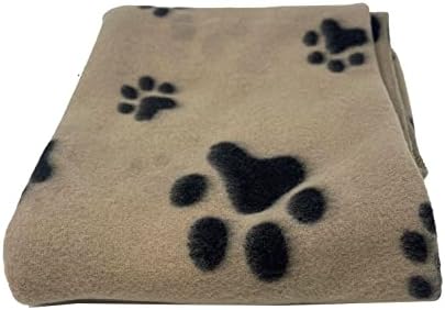 Puppy Blanket Pet Blankets Dog Cat Fleece Pet Sleep Mat Pad Bed Cover With Paw Print Soft Warm Blanket For Animals Blue Pink Black Beige 73cmx70cm HTUK® (1X BEIGE)