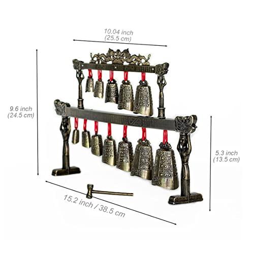 Ornamentos De Modelo De Carrilhão De Camada Dupla, Sinos De Série De Liga Chinesa Antiga, Instrument
