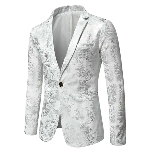 Veste blazer homme slim décontractée argentée pour scène et automne
