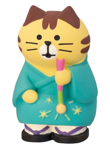 デコレコーポレーション コンコンブル concombre 線香花火にゃんこ とら 夏宵 夕涼み 置物 フィギュア インテリア 雑貨 約W26×D28×H43mm ZSV-16835D