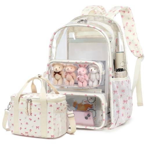 Image of BTOOP Clear Backpack Heavy Duty Transparent Backpack 17 inch See Through Bookbag for College Work Festival Security Padded Strap