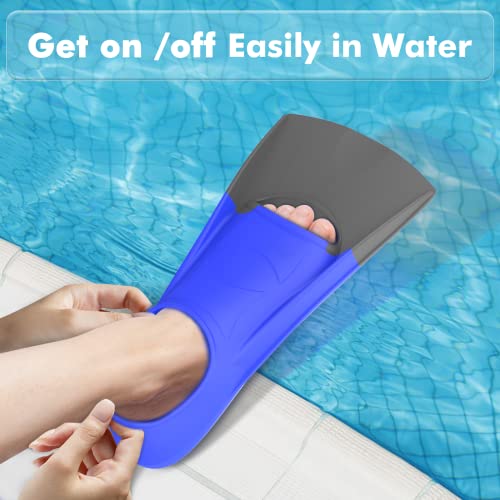 Image of Gintenco Swim Fins, Kids Swim Training Fins for Lap Swimming, Travel Size Flippers with Mesh Bag, Silicone Swimming Fins for Kids Teens Adults Women Men
