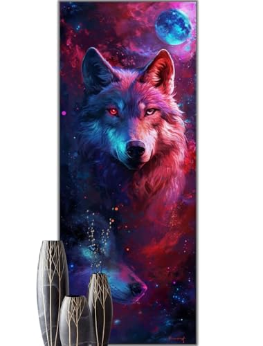 DIY Peinture Diamant Loup Lune : Un Kit Créatif Grand Format à Offrir