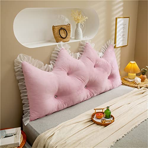 Reading Pillows Large Backrest Bed Back Cushion Wedge Lumbar Support Rest Pillow, Solid Color Headboard Pillow Bed Backrest Bolster For Dorm Room Daybed Full Size,Pink,47"/120Cm(Full) #TOP5