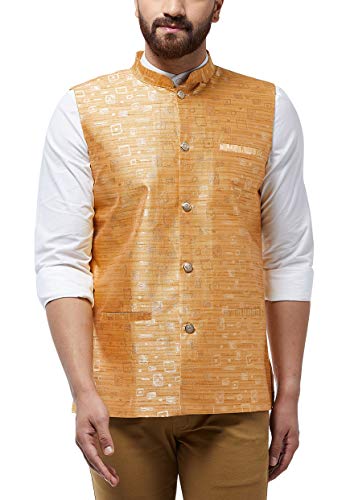 Image of SOJANYA (Since 1958 Men's Jacquard Silk Designer Waist Coat