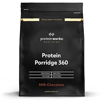 THE PROTEIN WORKS Gachas de avena de alto valor proteico 360 | Chocolate con Leche | Desayuno bajo en azúcar | Vitaminas agregadas | Avena integral de bajo índice glucémico | Rico en fibra | 500g