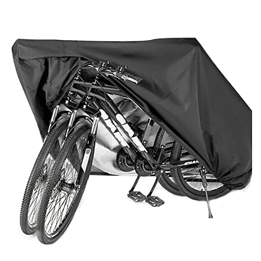 Bumlon Bicycle Cover Waterproof Outdoor 2 Bikes, Motorcycle Covers XL XXL, Outdoor Bicycle Storage Tarp Windproof, Dustproof, Anti-UV - Suits Mountain Bike, Road Bike, Tricycles Motorcycles