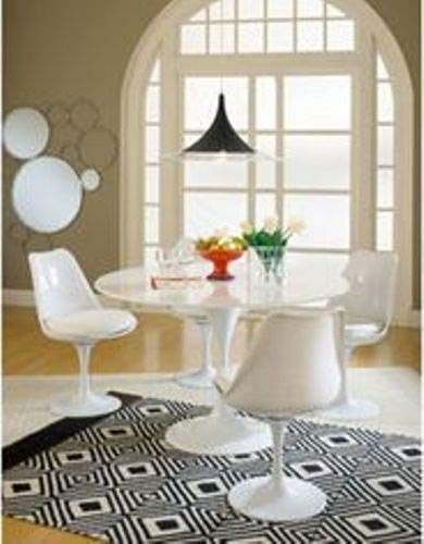 ElleDesign Tulip Saarinen Chaise pivotante blanche pour usage intensif en simili cuir