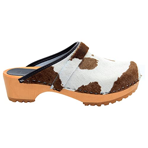 Image of Bjork Maja Wood Open Back Leather Clogs