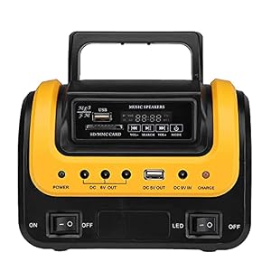 ZXYWW Solar Generator Lighting System, Portable Solar Power Generator Kit with MP3&FM Radio,Solar Panel,3 Sets LED Lights for Emergency Power Supply